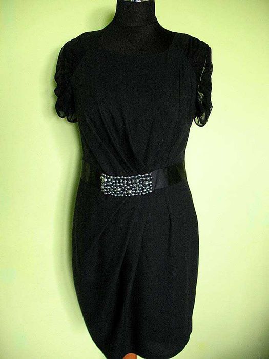 Sukienka - Czarna - Piękny styl - 40 L - biust 90 cm  Monnari