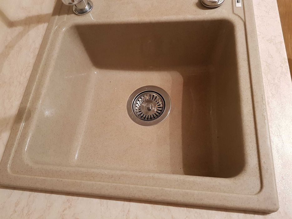 Iceberg zlewozmywak zlew dwukomorowy piasek piaskowy jasny