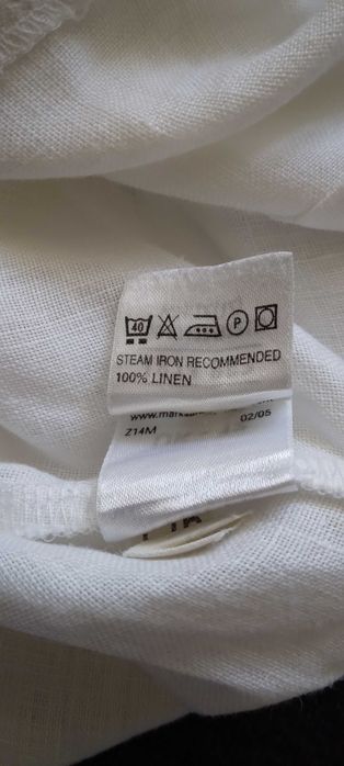 Biała, lniana bluzka Marks&Spencer