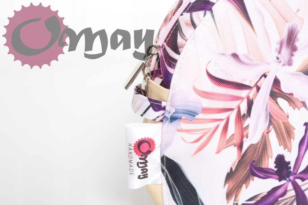 organizer OBAG MOON LIGHT kwiaty pudrowy róż 2 kieszenie wkład OMAY