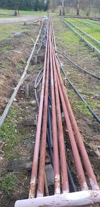 Rury stalowe fi 40mm oraz fi 50mm odcinki po 30mb, pojemniki E2