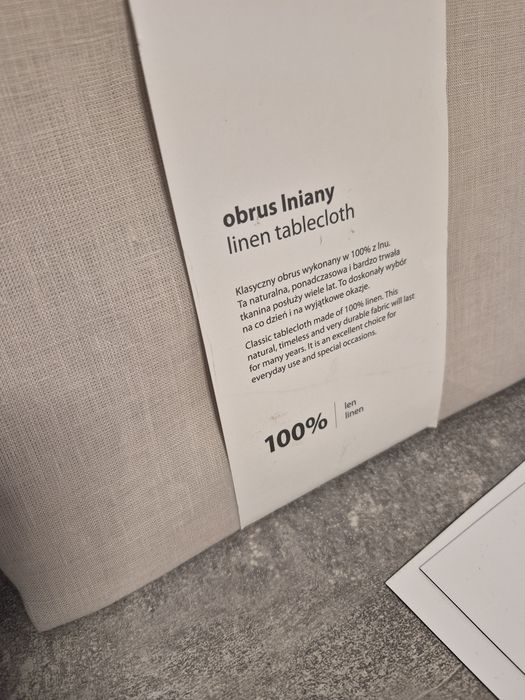Obrus lniany, 100% len, home& you, nowy, 150x220