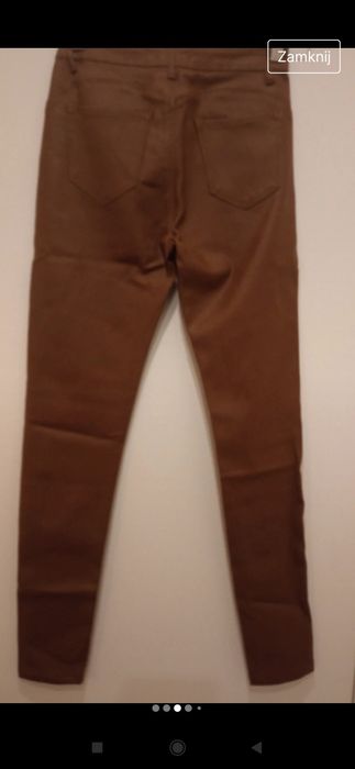 Spodnie ekoskorka w kolorze brązu