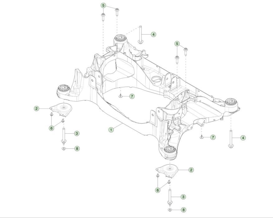 Передній та задній підрамник Tesla Model S 2021, 2022, 2023,2024