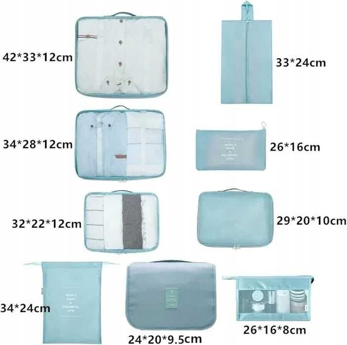 Organizer Do Walizki Torby Pokrowiec 9szt TRAVEL Nr00536