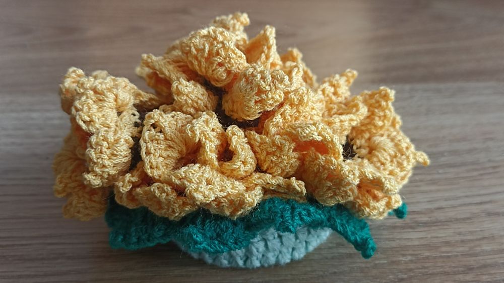 Vaso decorativo em crochet