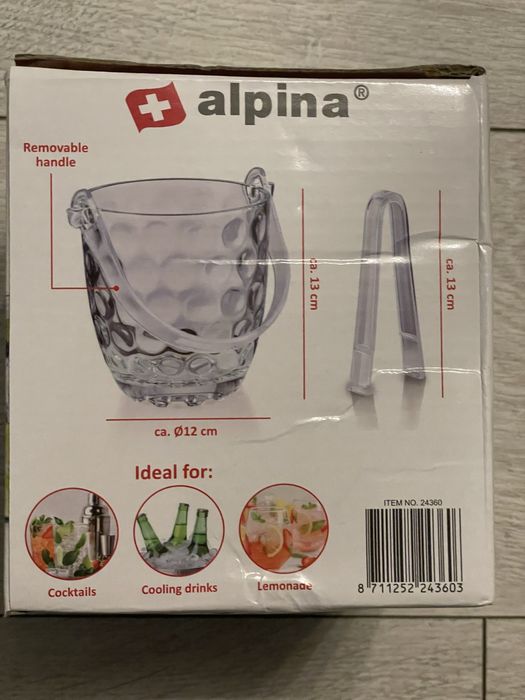 Pojemnik na lód ze szczypcami