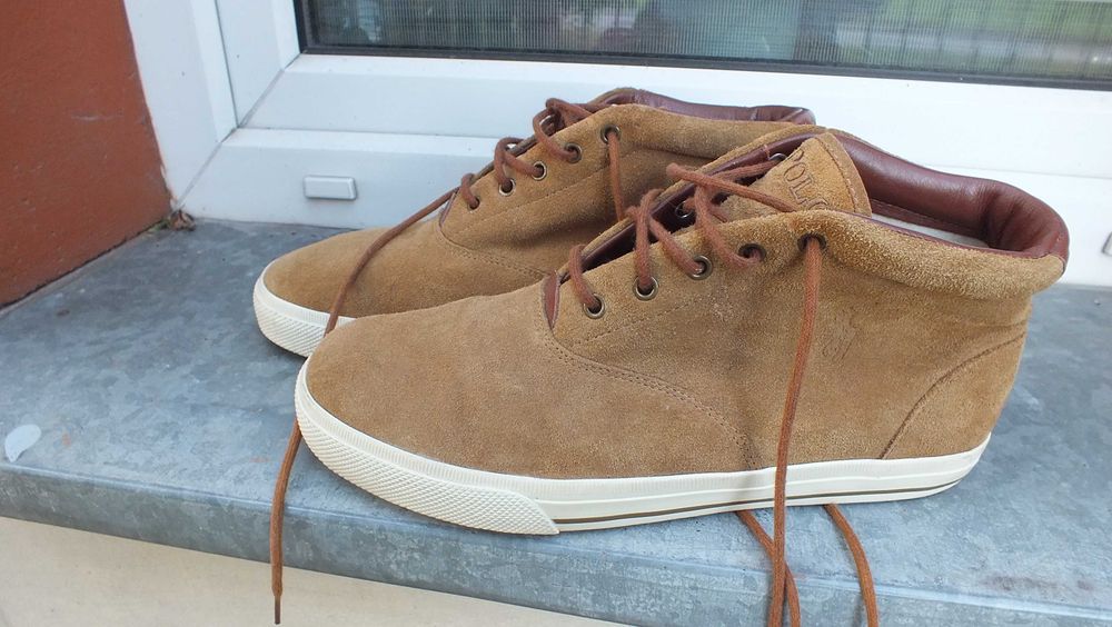 Super buty wysokie skóra marki Polo by Ralpf Lauren roz 45