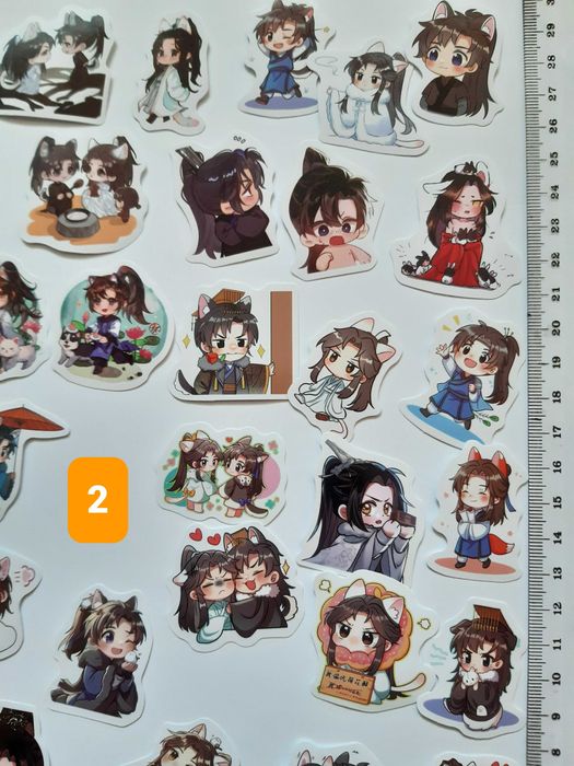 Naklejki (52szt) The Husky and His White Cat Shizun: Erha, 2ha