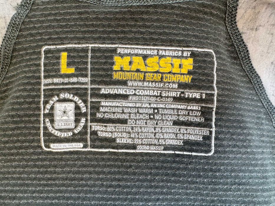 Made in USA розмір L нова MASSIF Advanced Combat Shirt - Type 1 FR (вогнестійка)