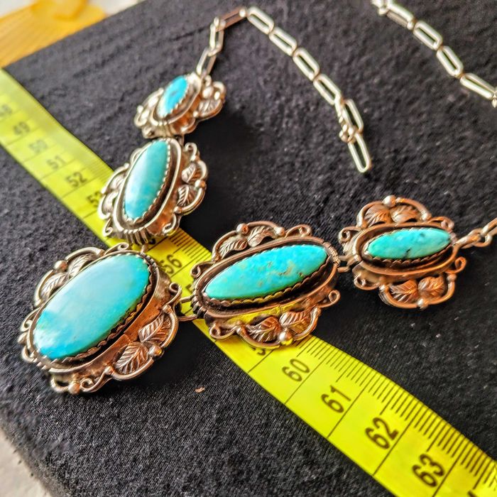 Biżuteria srebrna Larimar -bransoletka bangle, kolia, pierścionki Boho