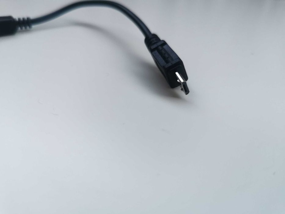 Kabel, przewód, przejściówka USB-A - micro USB, czarny, 10cm