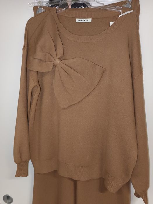 Komplet dres damski sweterkowy dzianina hit viral style new hot Basic