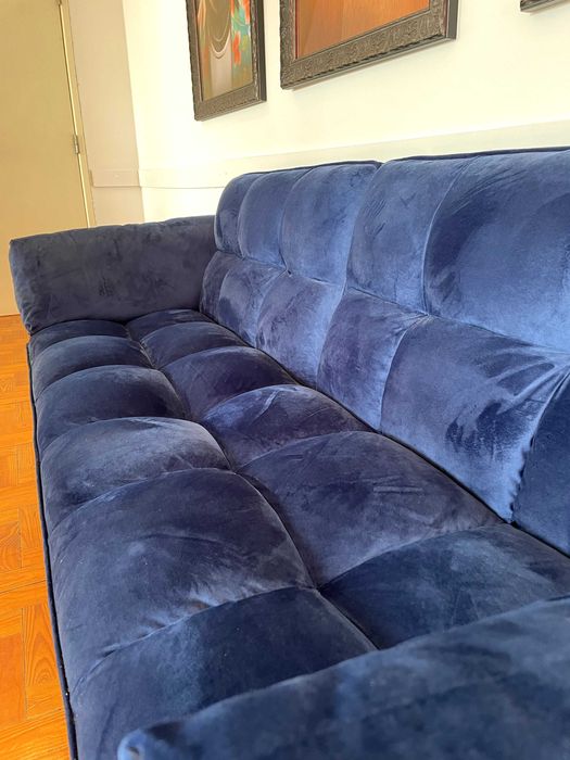 Sofá cama de veludo Azul