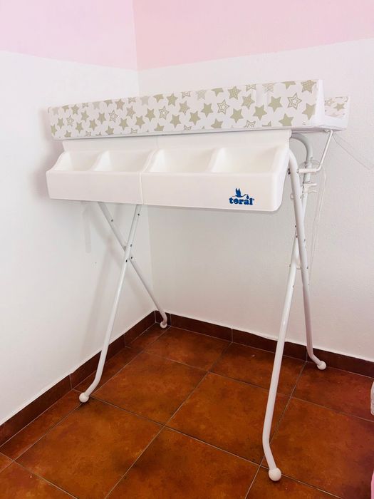 Banheira Para Bebe dobrável com trocador