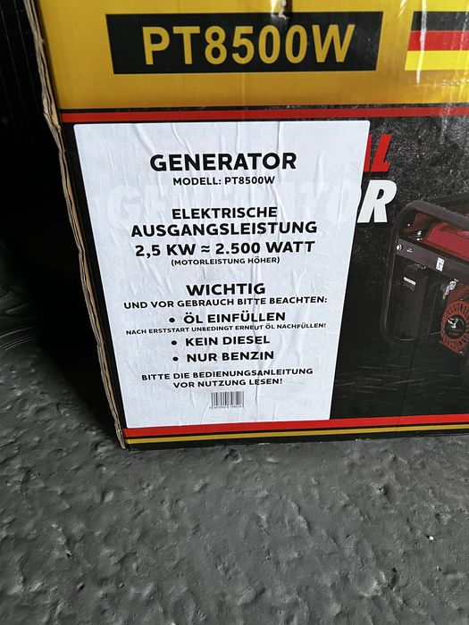 Бензиновий генератор 3.5Квт PT8500W Новий наявність