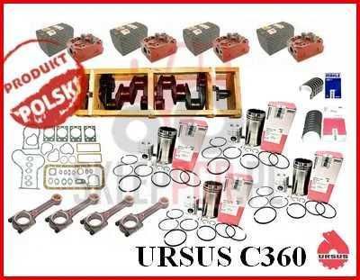 Zestaw KPL naprawczy silnika URSUS C360 ORG GŁOWICA WAŁ TULEJE TŁOKI