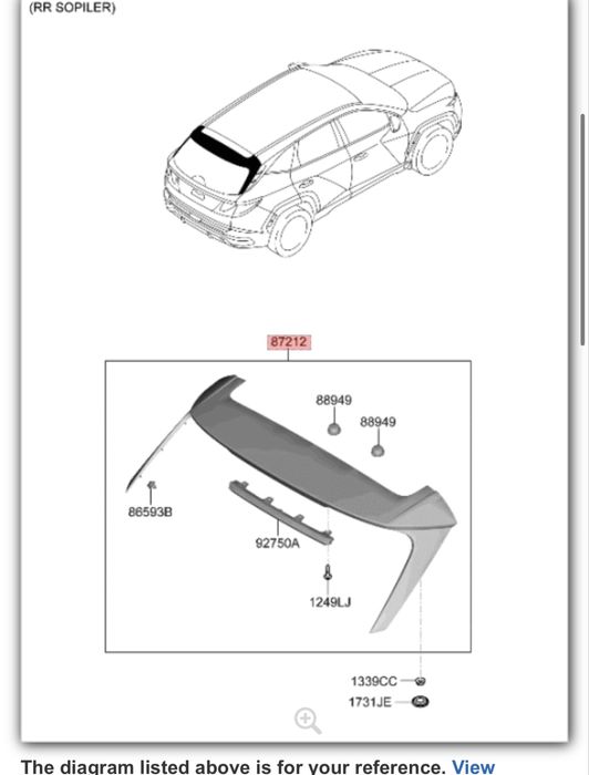 Спойлер накладка ляди і полка багажника Hyundai Tucson IV (2020-23)