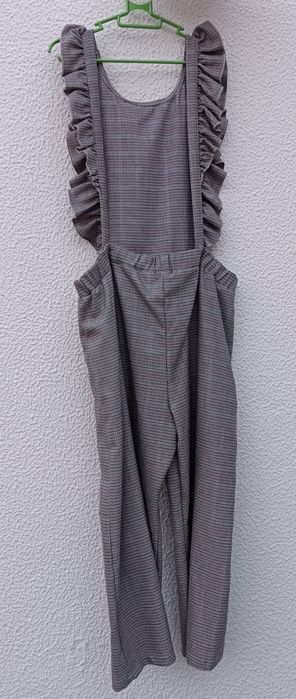 Macacão xadrez com fios prateados