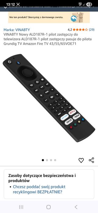 Pilot do telewizora Grundig