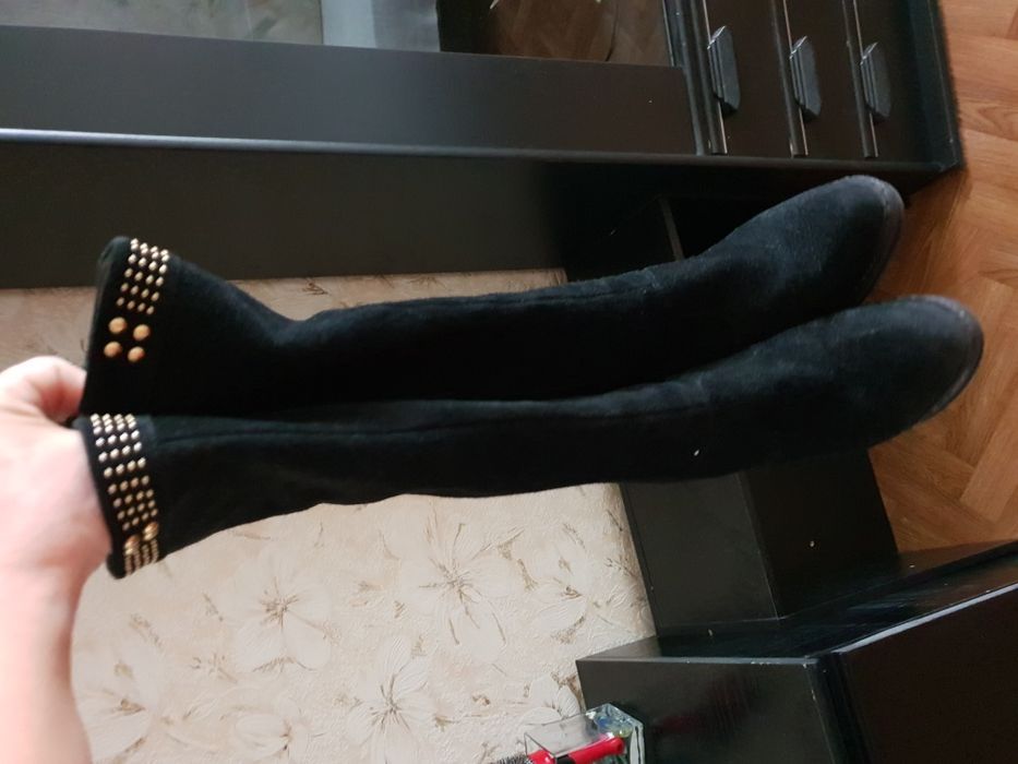 Сапоги из натуральной замши