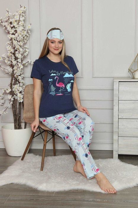 Пижама Женская Фламинго С Штанами Хлопок Турция