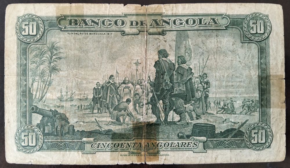 Nota 50 Angolares 1951 Angola Rara
