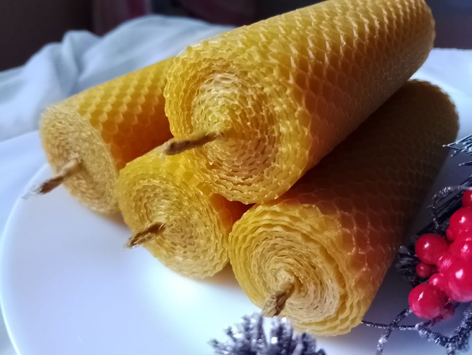 Свічки, свечи воскові з вощини, ручної роботи