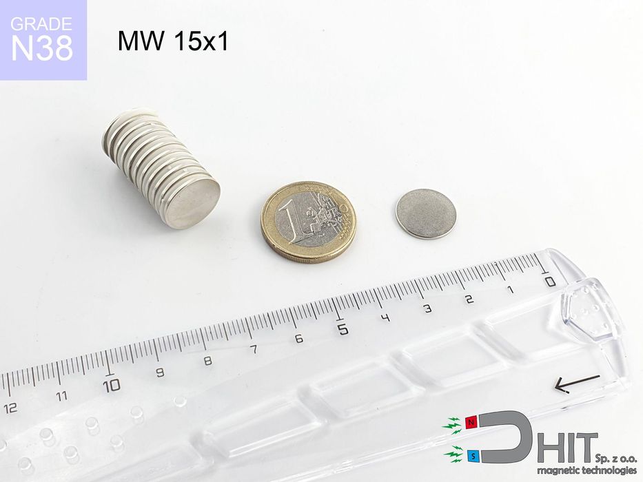MW 15x1 [N38] - magnes cylindryczny N38 63 szt.