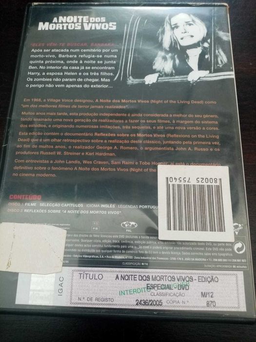 DVD “A noite dos mortos vivos”, de George A. Romero