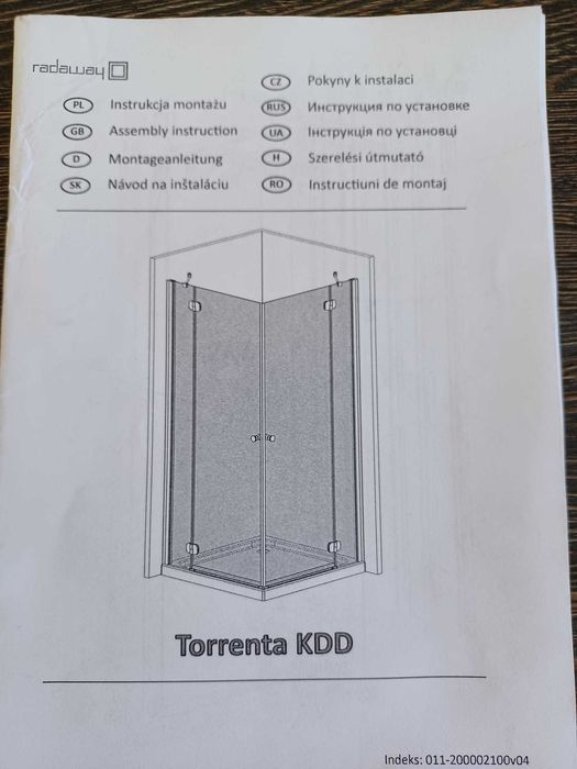 Sprzedam używaną kabinę prysznicową z brodzikiem, kwadratowa, 90 cm ...