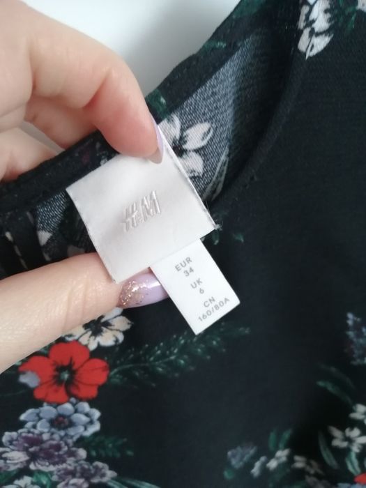 Sukienka kwiaty 34 36 H&M