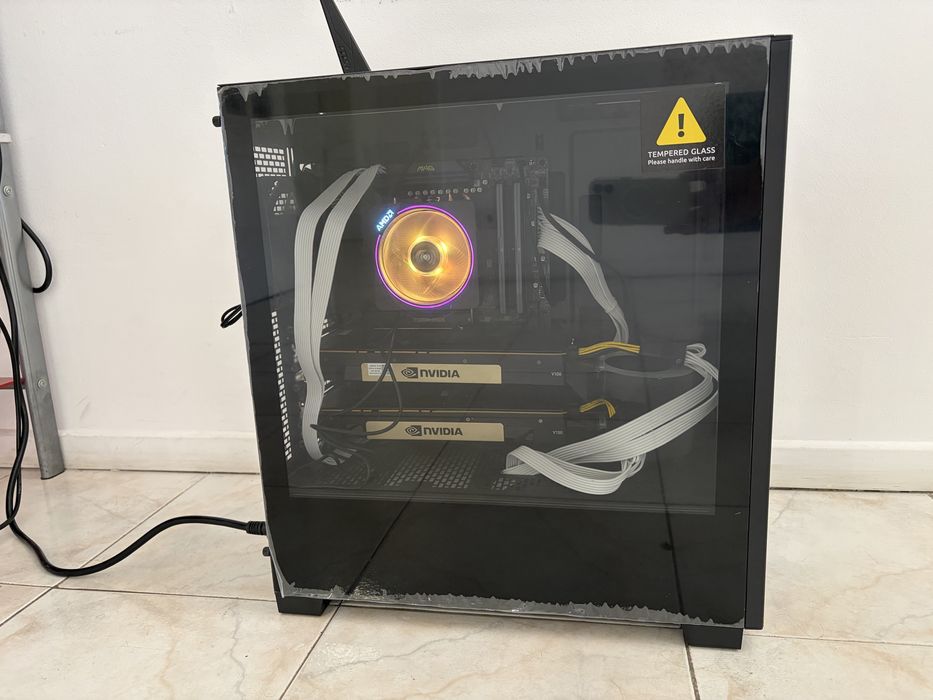 Workstation IA / LLM – Ryzen 7 7700 + 2x NVIDIA Tesla V100 32GB (64GB VRAM) + 32GB DDR5