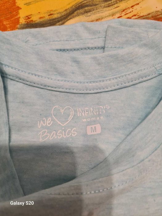 Koszulka damska jaśniutko niebieska z nadrukiem nowa Basic