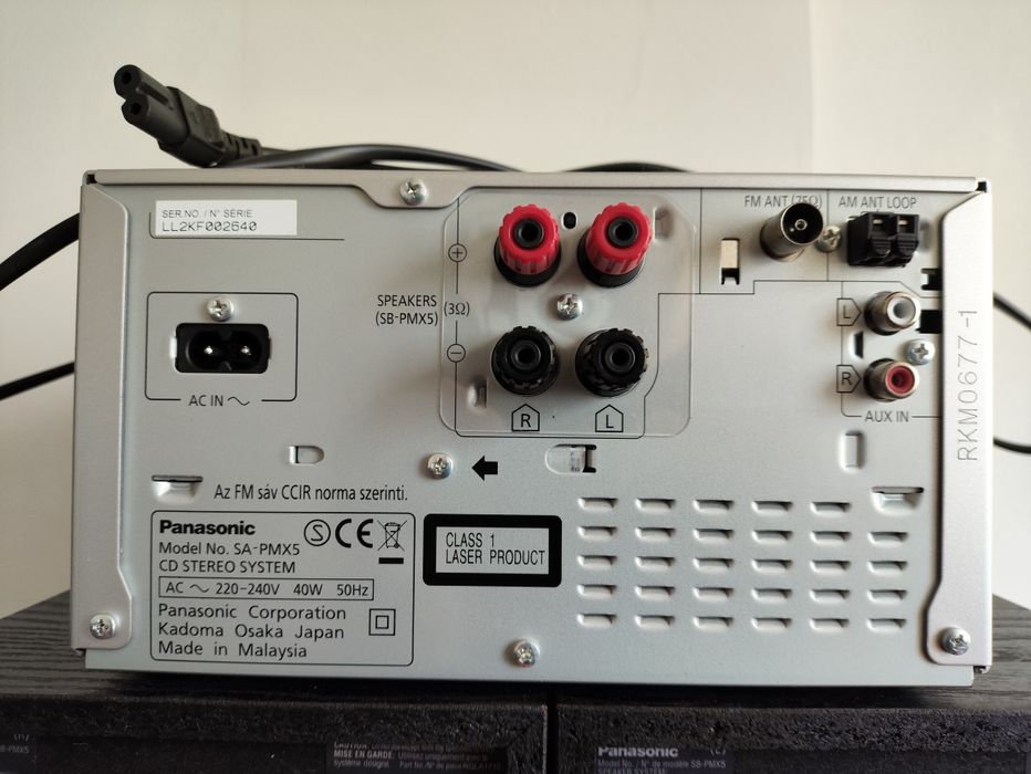 Mini wieża Panasonic pmx5 z głośnikami i pilot