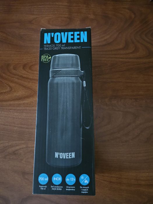 Termos turystyczny butelka termiczna noveen tb620 700 ml Grey Transparent