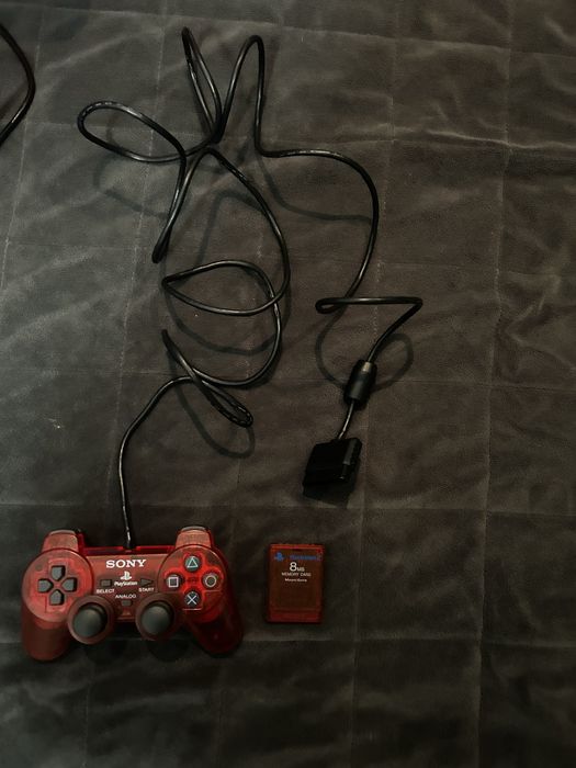Pad Sony dualshock 2 karta pamieci clear red