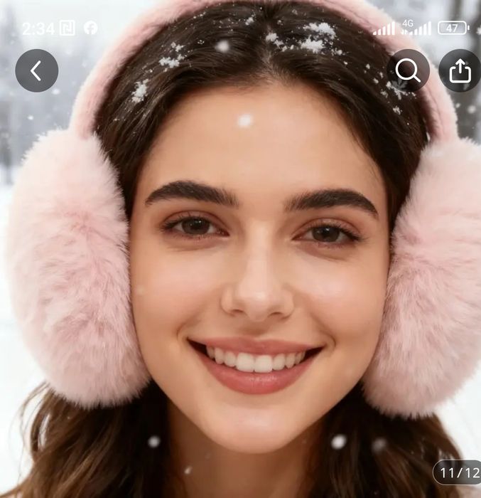 Пухнасті навушники для жінок різного кольору