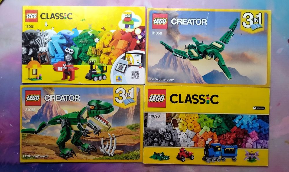 Caixa com diversos conjuntos de Lego