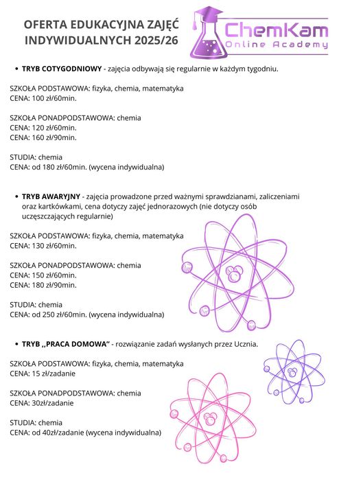 korepetycje chemia ONLINE
