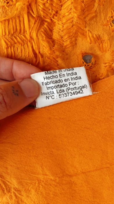 Manta colcha indiana laranja espelhos bordados Índia solteiro