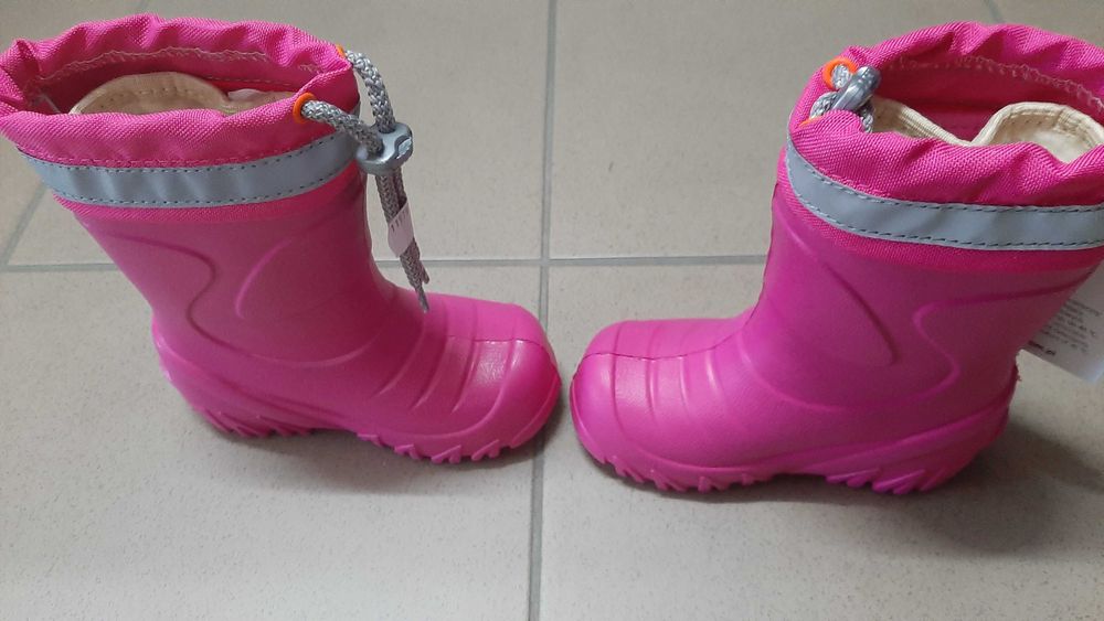 Nowe 22/23 Kalosze gumiaki piankowe ocieplane MAMMUT różowe niebieskie