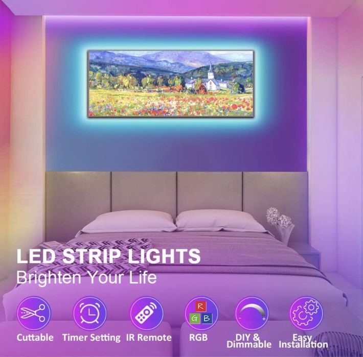 Fita LED RGB 5050 - 5/10/15M (NOVO/SELADO)