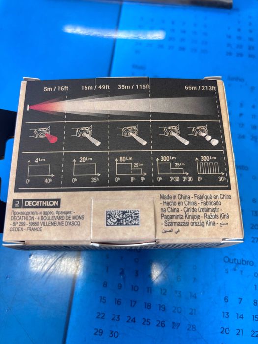 Lanterna Frontal Recarregável - 300 lúmenes