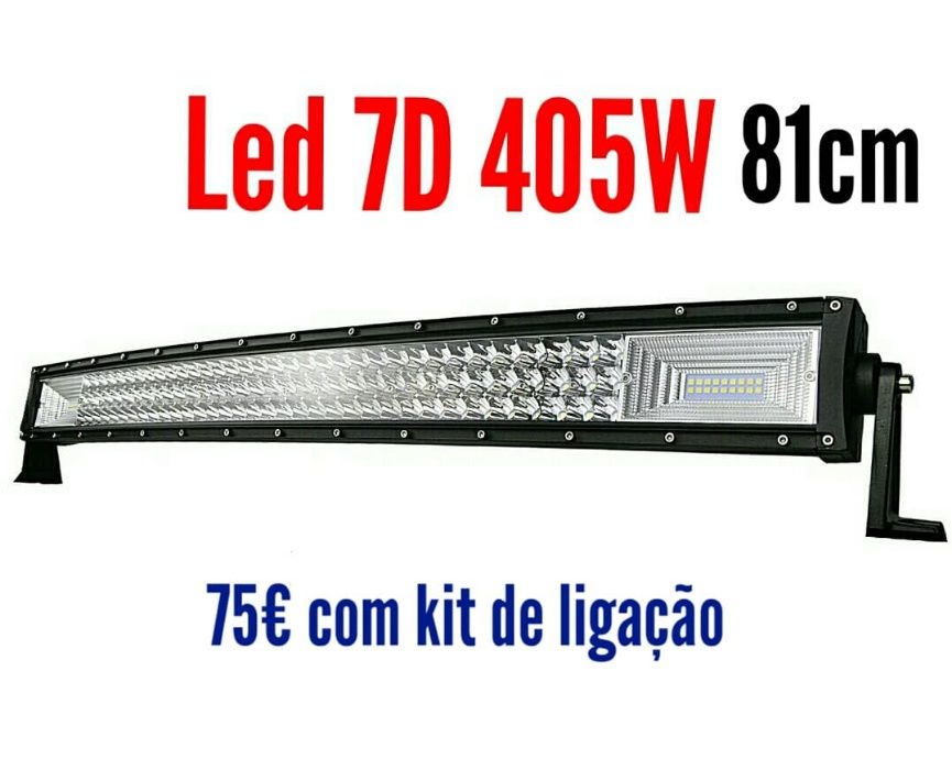 Barra led curva 405W + kit ligação