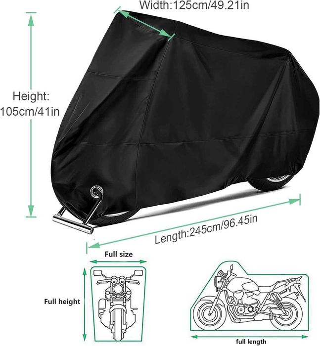 Capa para moto protetora impermeável contra a chuva, neve, sol