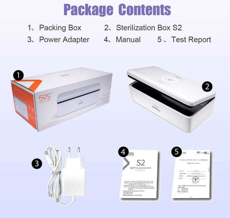 SELADA! CAIXA 59S Uvc ultra violeta esterilização vírus pvp 69€