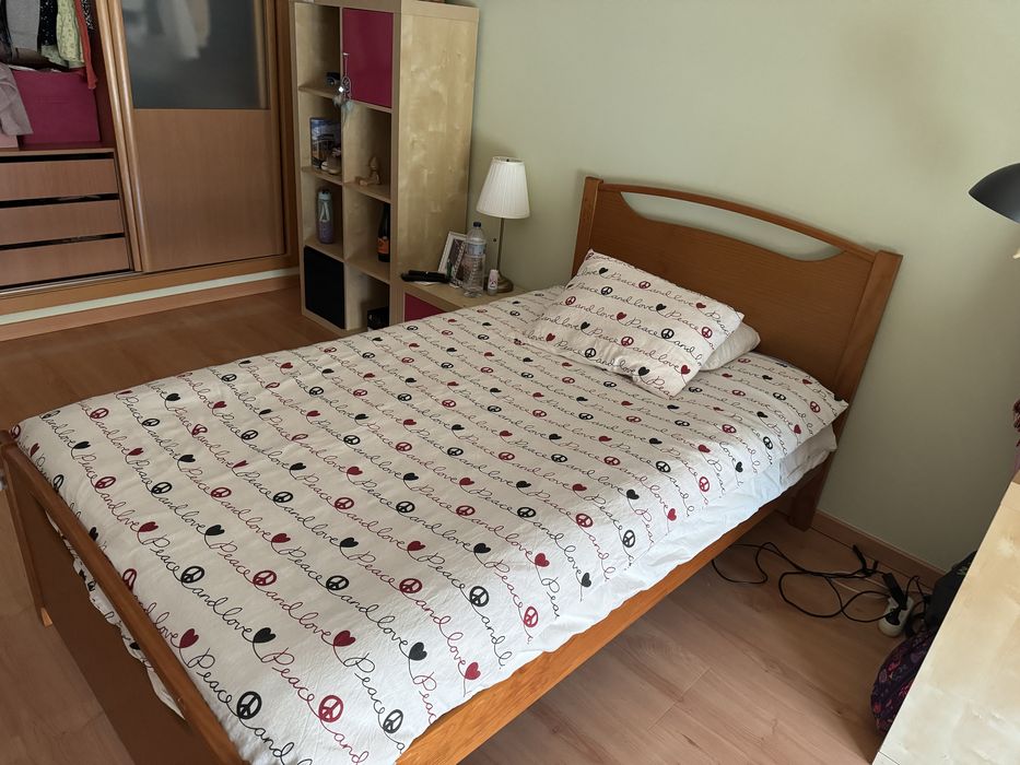 Cama solteiro corpo e meio pinho mel