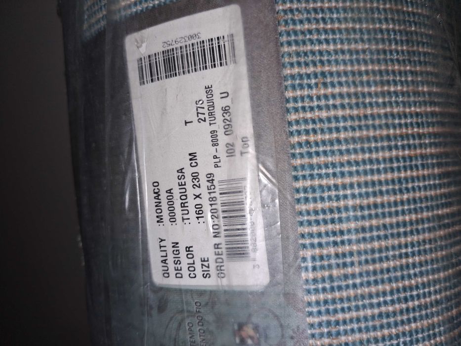 Tapete azul turquesa novo 160×230