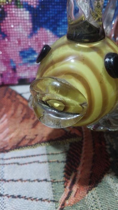 Стеклянная рыба статуэтка